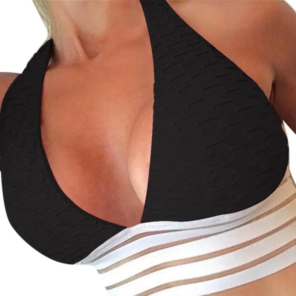 

Sexy Bralette Sport Bra Women Fitness Strappy Backless Yoga Bra Patchwork Gym Running Tank Crop Tops Sportswear