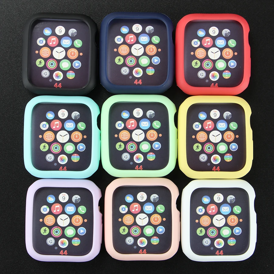 Soft Silicone Case Protective Frame Cover For Apple Watch Series 4 40mm 44mm 3 2 1 38mm 42mm Full Protection | Мобильные телефоны и