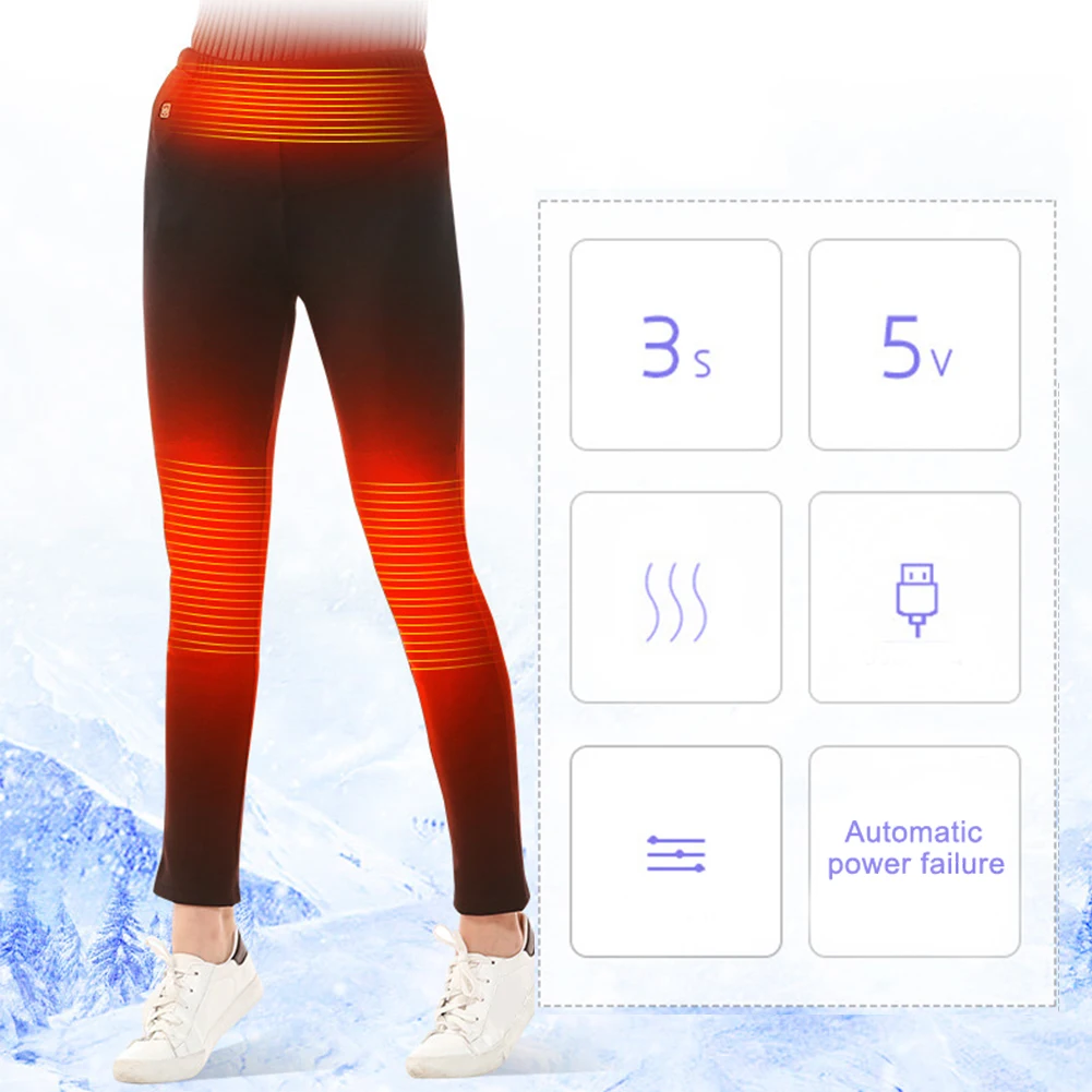 

Windproof USB Electric Heated Pants Women Men Thermal Travel Warm Hiking Pants Outdoor Heating Trousers Winter Sports Pants~