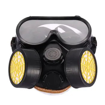

High Quality Safety Anti Dust Spray Chemical Gas Dual Cartridge Respirator Paint Filter Mask PVC Glasses Set High Quality New