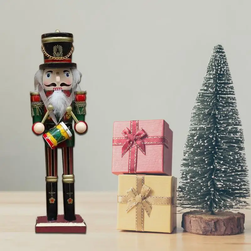 4 шт. подарочный набор из цельного дерева "Щелкунчик", классический ручной рисунок, кукла, отличное украшение для офиса, дома, Рождества