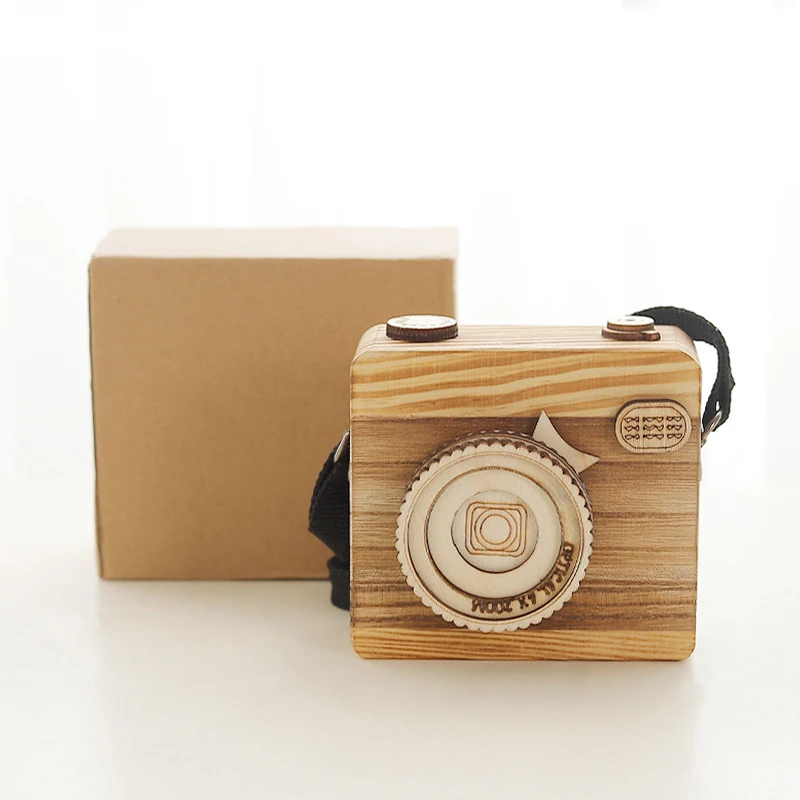

DIY Hangable Camera Music Box Creative Handmade Wooden Music Box Clockwork Perfect Wind Up Toys Gift For Children
