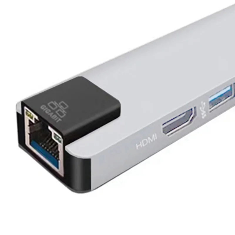 5 в 1 Usb type C концентратор Hdmi 4K к Gigabit Ethernet Rj45 Lan адаптер для Macbook Pro Thunderbolt 3 зарядное