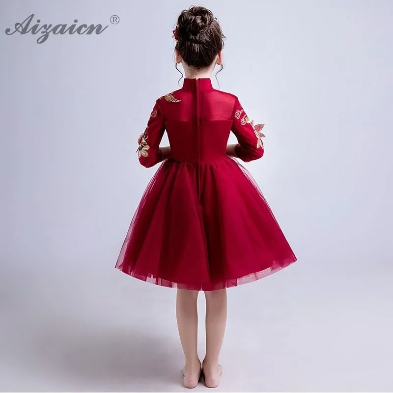 Детское вечернее платье Платье с цветочным узором для девочек Детские свадебные