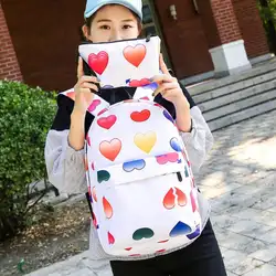 2 шт. нейлоновый водонепроницаемый рюкзак клатч Мода 3D Улыбка печати путешествия школьная сумка подростков обувь для девочек мальчиков