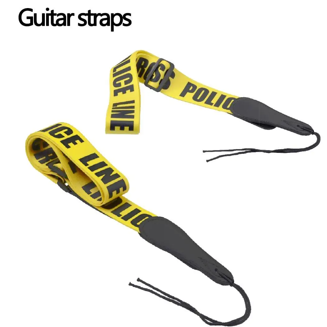 

Yellow Adjustable Polyester Guitar Belt Guitar Strap with PU Leather Ends for Electric Bass Guitar Parts Accessories