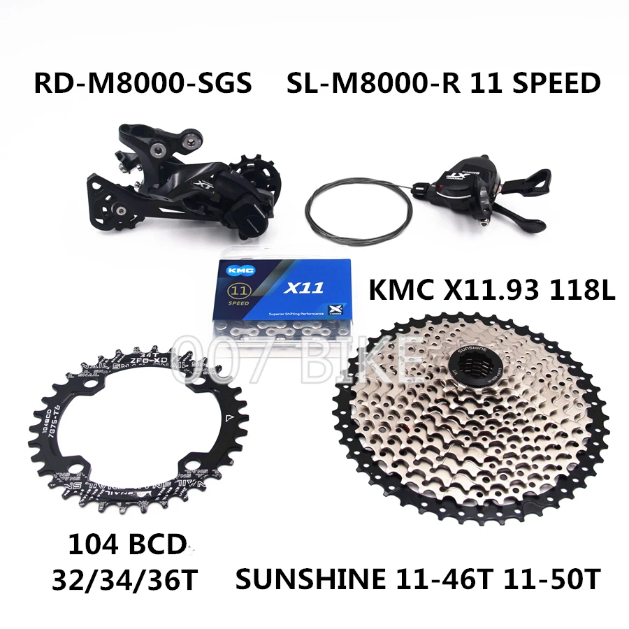 SHIMANO DEORE XT M8000 комплект для горного велосипеда 1x11-скоростной 46T 50T SL+ RD+ SUNSHINE+ CHAINRING+ X11.93 M8000 переключатель заднего хода