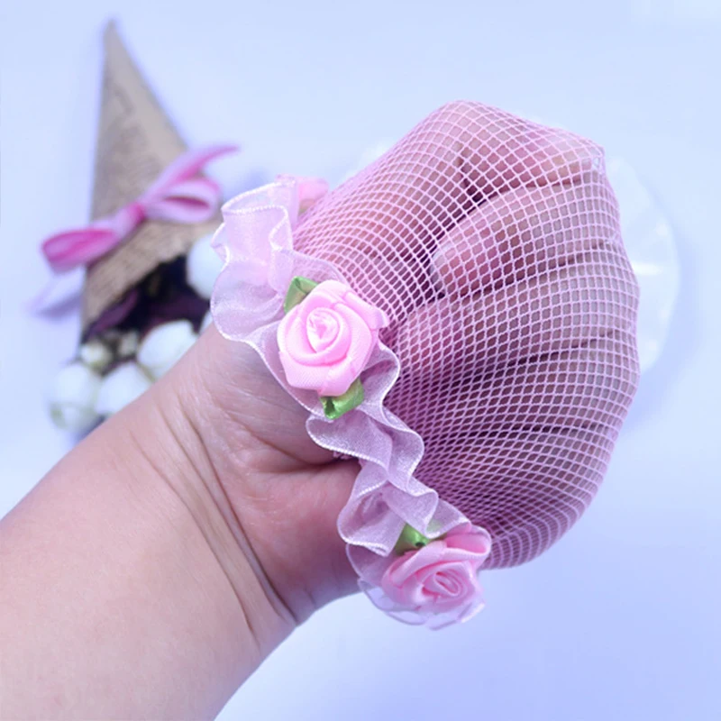 Fashion 1PC Kids Flower Bun Hair Nets Dancersr Cute Flower Ballet Dance