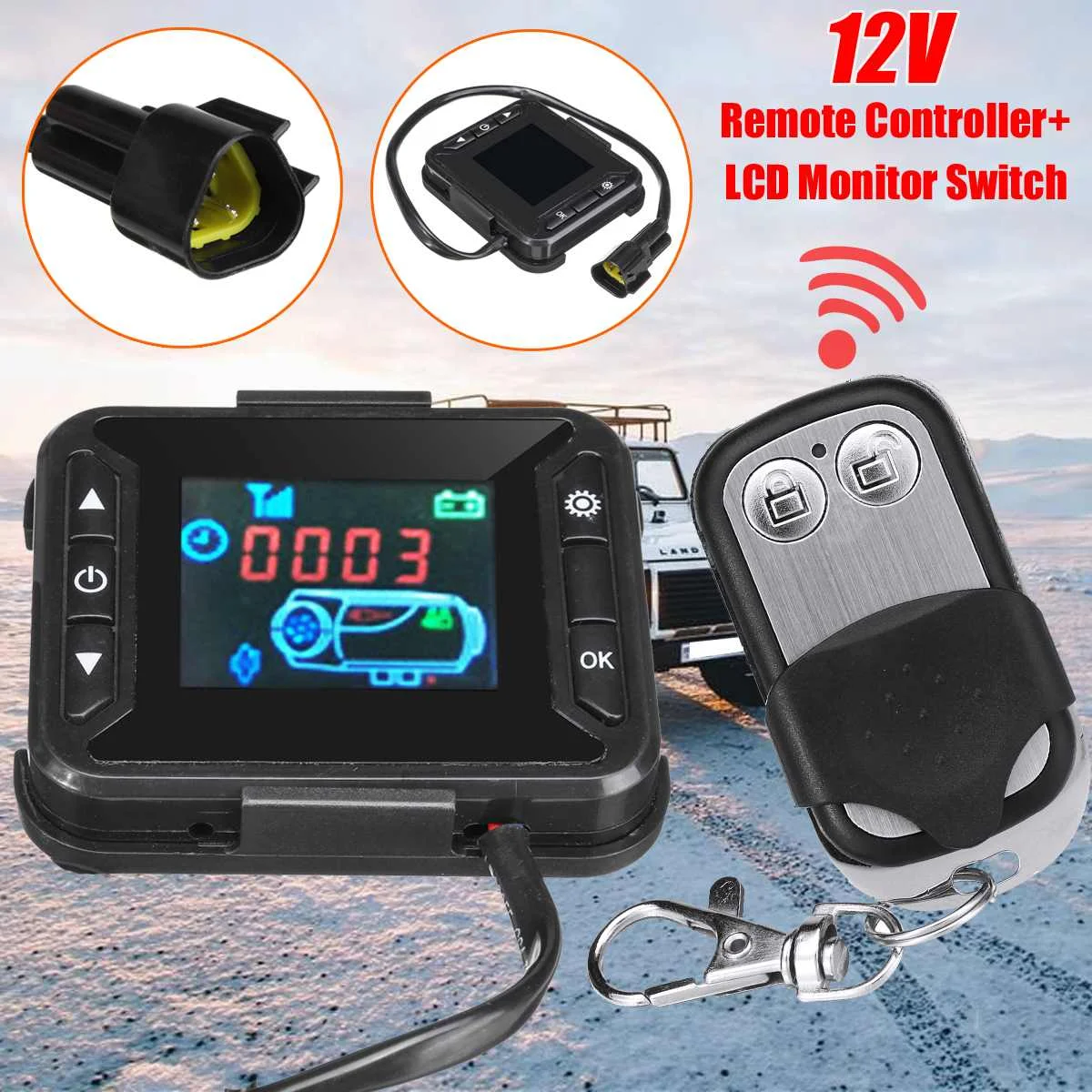 

12V Car Heater Accessories LCD Monitor + Remote Control + 5.5L Tanks + Silencer + Filter for Auto Air Diesels Heater Parts