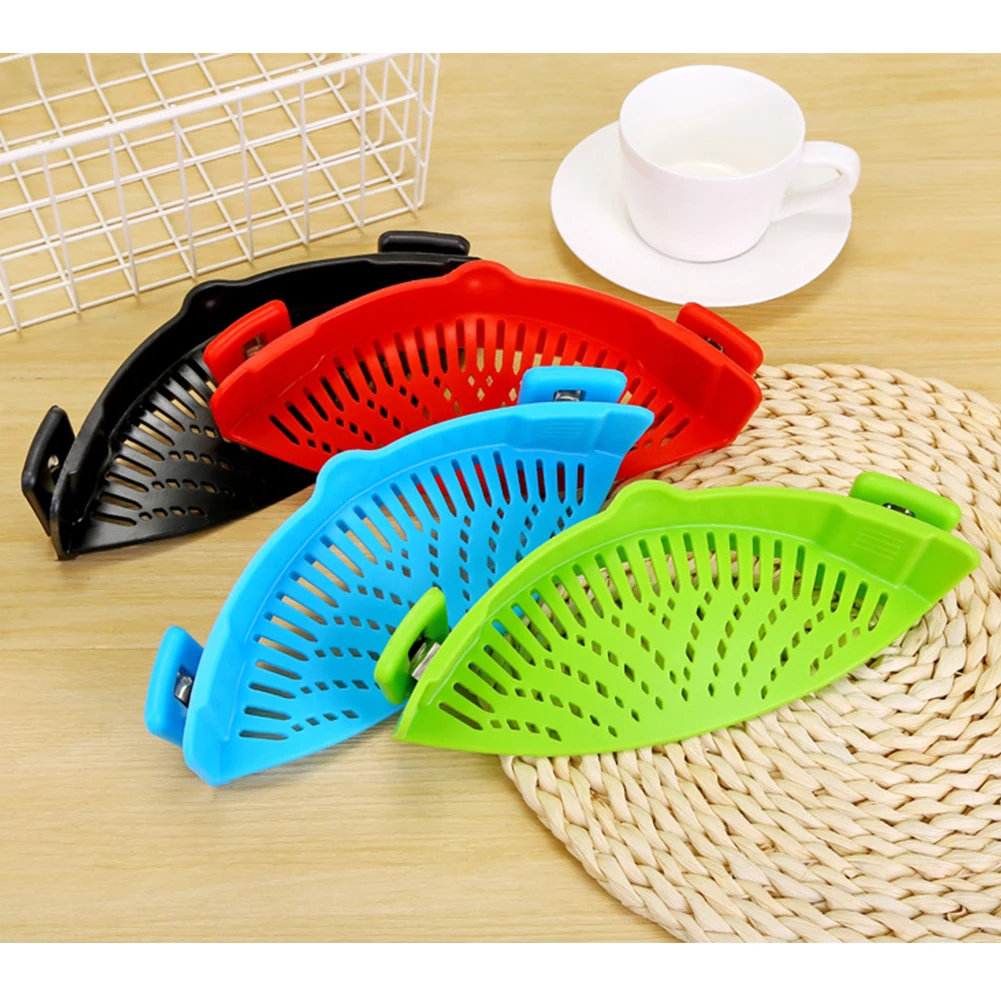 Silicone Colanders Kitchen Drainer Pot Side Vegetable Pour Draining