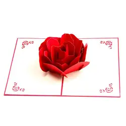 3D Pop up Роза спасибо поздравительные открытки цветок ручной работы пустой Винтаж Бумага С Днем Рождения любовь подарок карты