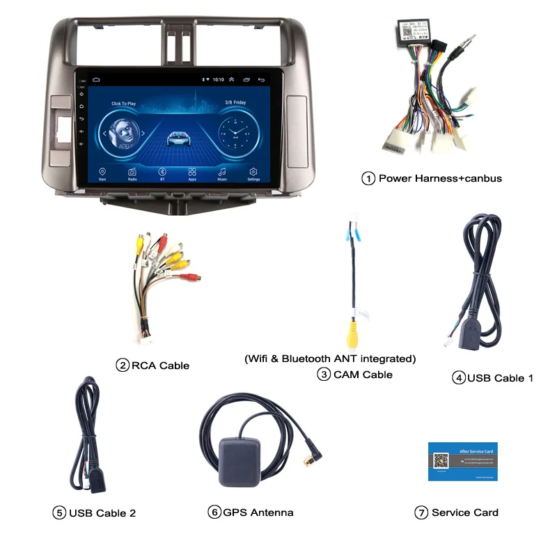 Perfect Car Radio Multimedia no 2 din Android 8.1 Video Player Navigation GPS For Toyota LAND CRUISER PRADO J150 2009-2013 5