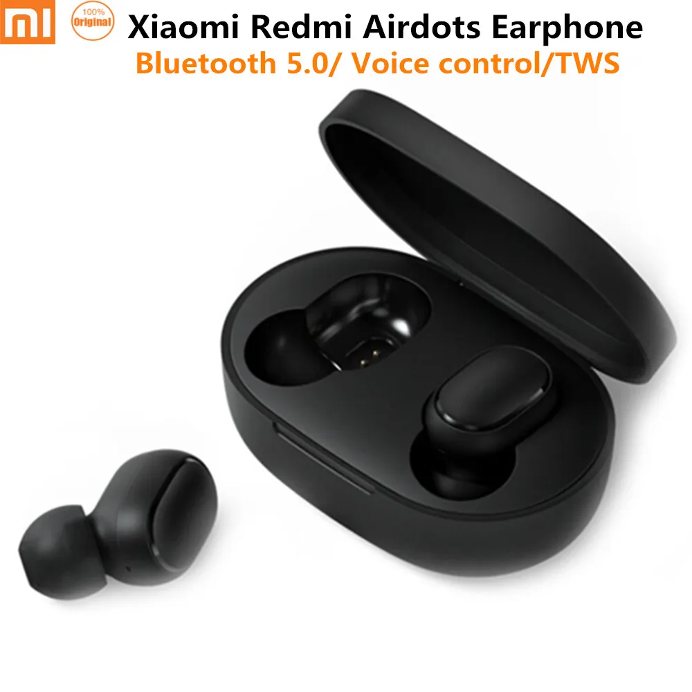 Xiaomi Redmi Airdots TWS Wireless Bluetooth Earphone Voice control Stereo bass 5.0 Noise reduction With Mic AI Contro | Электроника