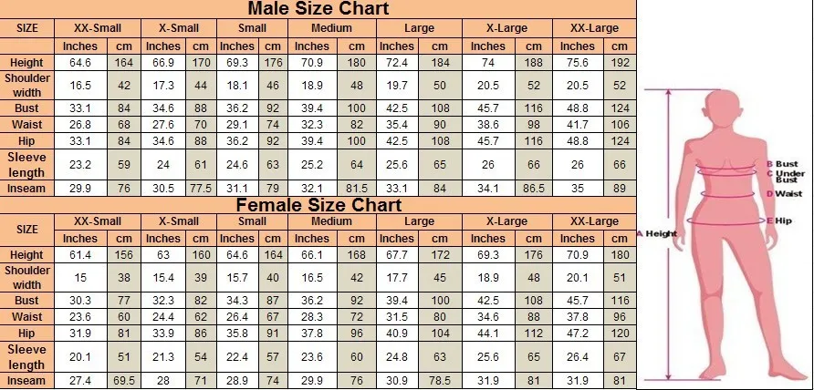 Zelos Size Chart