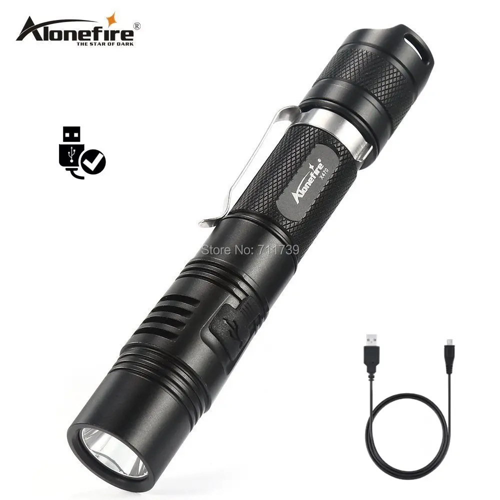AloneFire X470 Powerful LED flashlight Rechargeable USB Flashlight 18650 Cree XPL 1000 Lumens
