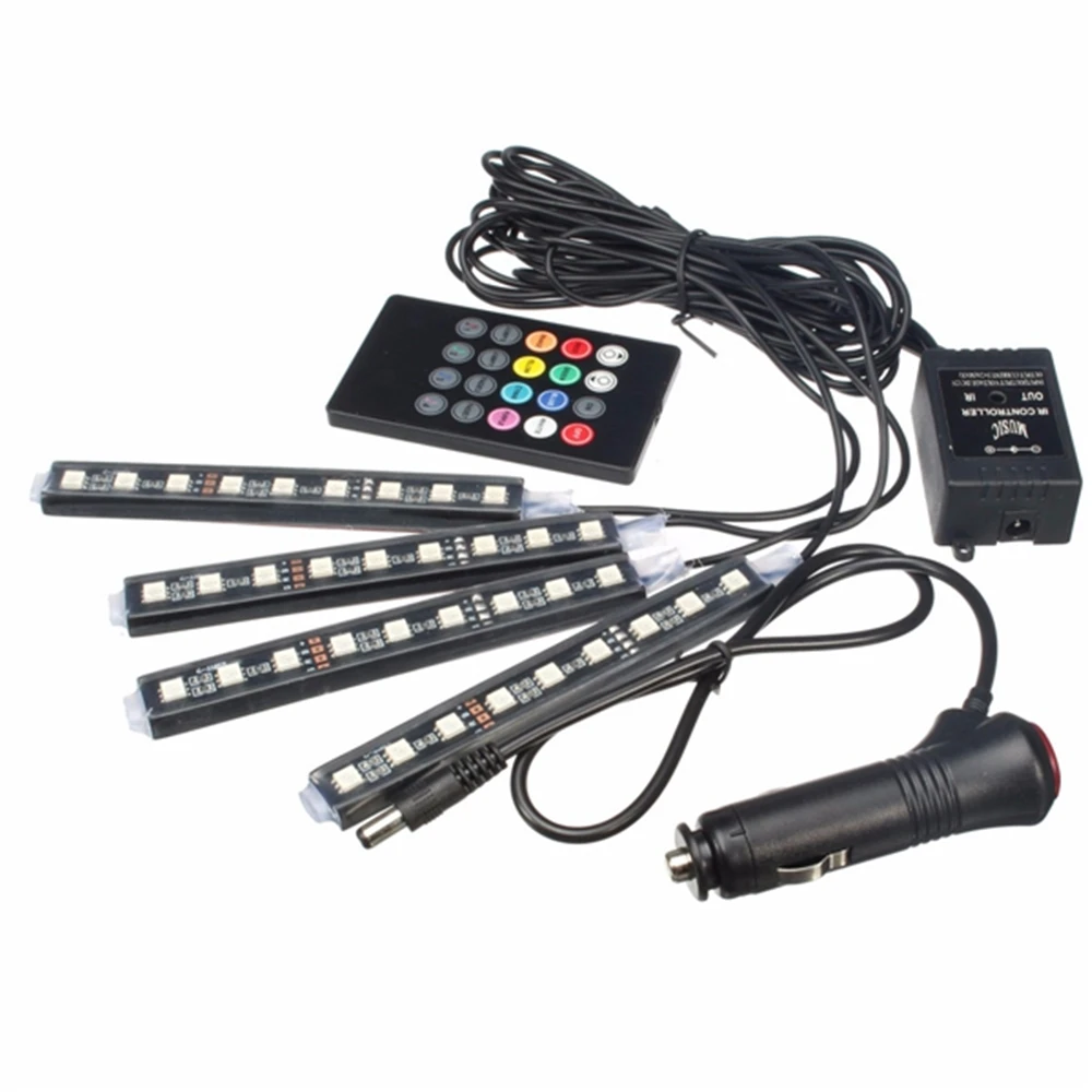 Автомобильная декоративная лампа RGB 8 видов цветов LED авто интерьер атмосфера
