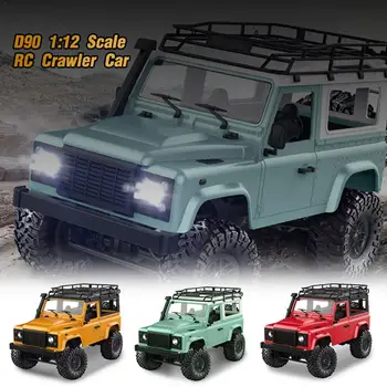 

MN Model D90 1:12 Scale RC Crawler Car 2.4G 4WD Remote Control Truck With Front LED Light 2 Body Shell Roof Rack Crawler Truck