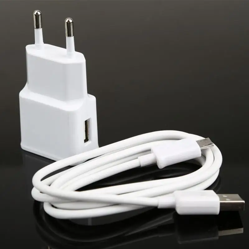 

N7100 5V 2A White Cell Phone Charger USB Cable Microusb Data Cable Wire Charger EU Standard Plug for Samsung Galaxy Note 2 S3