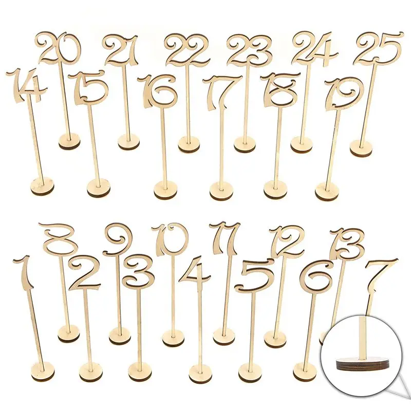 

AFBC Wooden Wedding Table Numbers 1-25 pcs Vintage Home Birthday Party Event Banquet Decor Anniversary Decoration Favors Signs