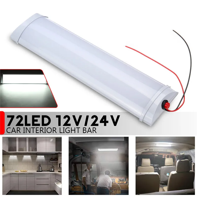 LED Ceiling Light White Lamp Bright Camper Trailer Inner For DC12V Auto Vehicle