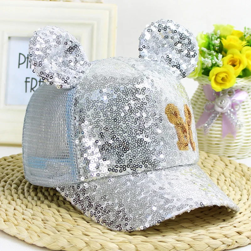 الفتيات الترتر الأذن القبعات الاطفال Snapback شبكة قبعة بيسبول مع آذان مضحك القبعات الربيع الصيف الهيب هوب صبي القبعات قبعات