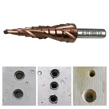 

M35 Step Drill 4-12MM Spiral Groove Metal Step Cone Drill Bit Stainless Steel Hole Saw Cutter Wood Power Tool