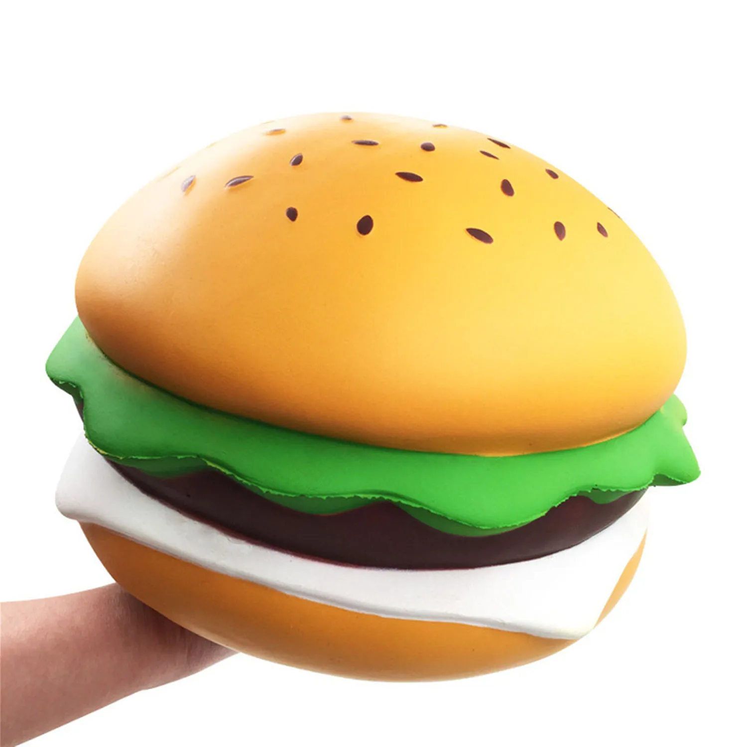 

Besegad Kawaii Cute Jumbo Hamburger Bread Squishy Slow Rising Toy Squeeze Squishi for Kids Adults Relieves Stress Anxiety Props