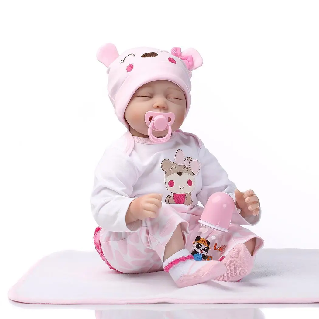 

NPK 55cm Silicone Reborn Sleeping Baby Doll Kids Playmate Gift for Girls Baby Alive Soft Toys for Bouquets Doll Bebe Reborn Toys