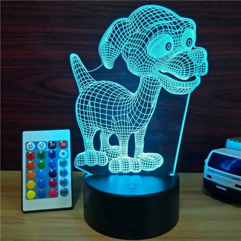 

Puppy 3D Led Night Light 3W 5V USB Touch Colorful Remote Control Innovative Small Table Lamp LED Acrylic Night Lamp