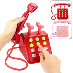 Подарок 180 мм * 140 мм * 110 мм дети розовый деревянный телефон Притворись Play Детские игрушки развивающие игрушки для малышей рано головоломки