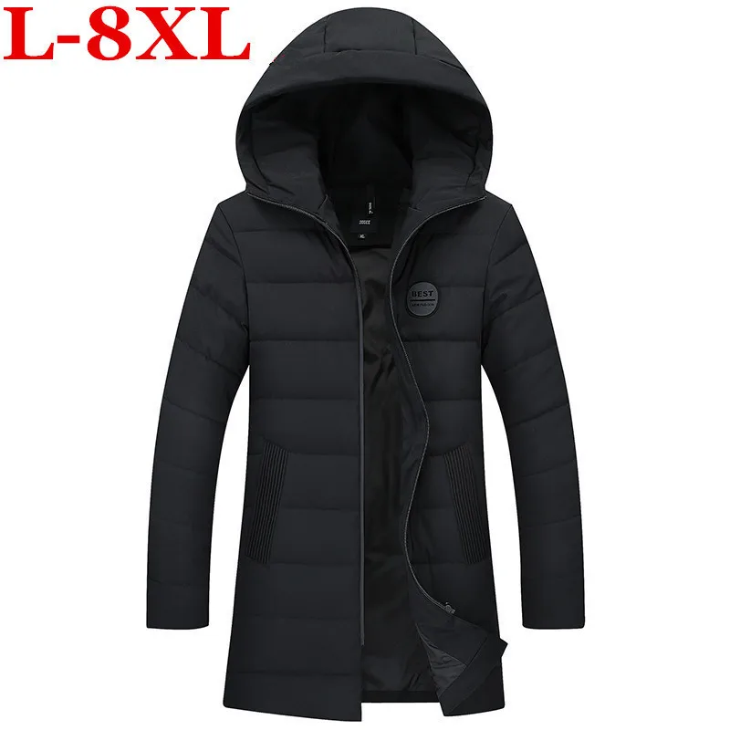 

10xl Plus Size Long Warm Winter Jacket Men Waterproof Brand Clothing Male Cotton Autumn Coat Quality Black Down Parkas Men