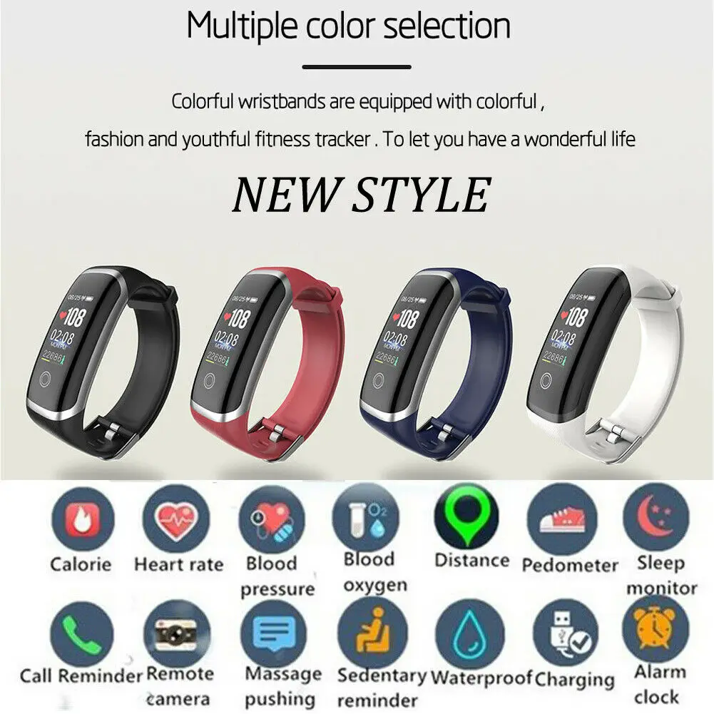 

Bluetooth Smartwatch Waterproof Wristband Elegant Heart Rate Monitor Sport Smart Bracelet Remote Camera