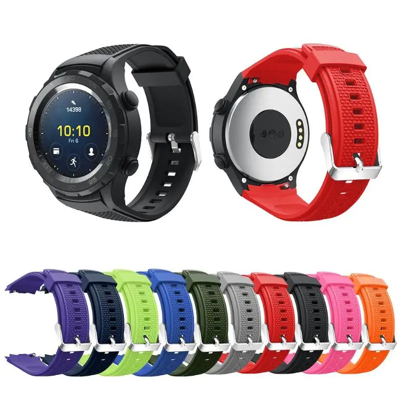 

Soft Silicone Adjustable Watch Band Bracelet Concise and Vogue Style Wrist Strap Replacement for Huawei Watch 2
