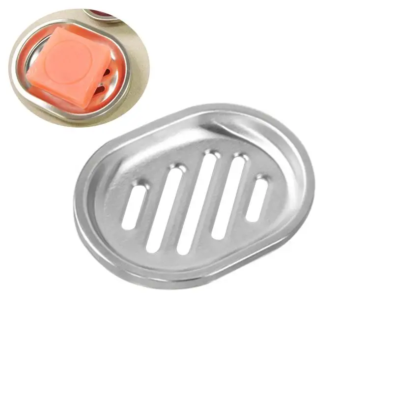 

1PC Soap Dish Stainless Steel Double Layer Oval Soap Holder Drainer Tray for Kitchen Bathroom Shower