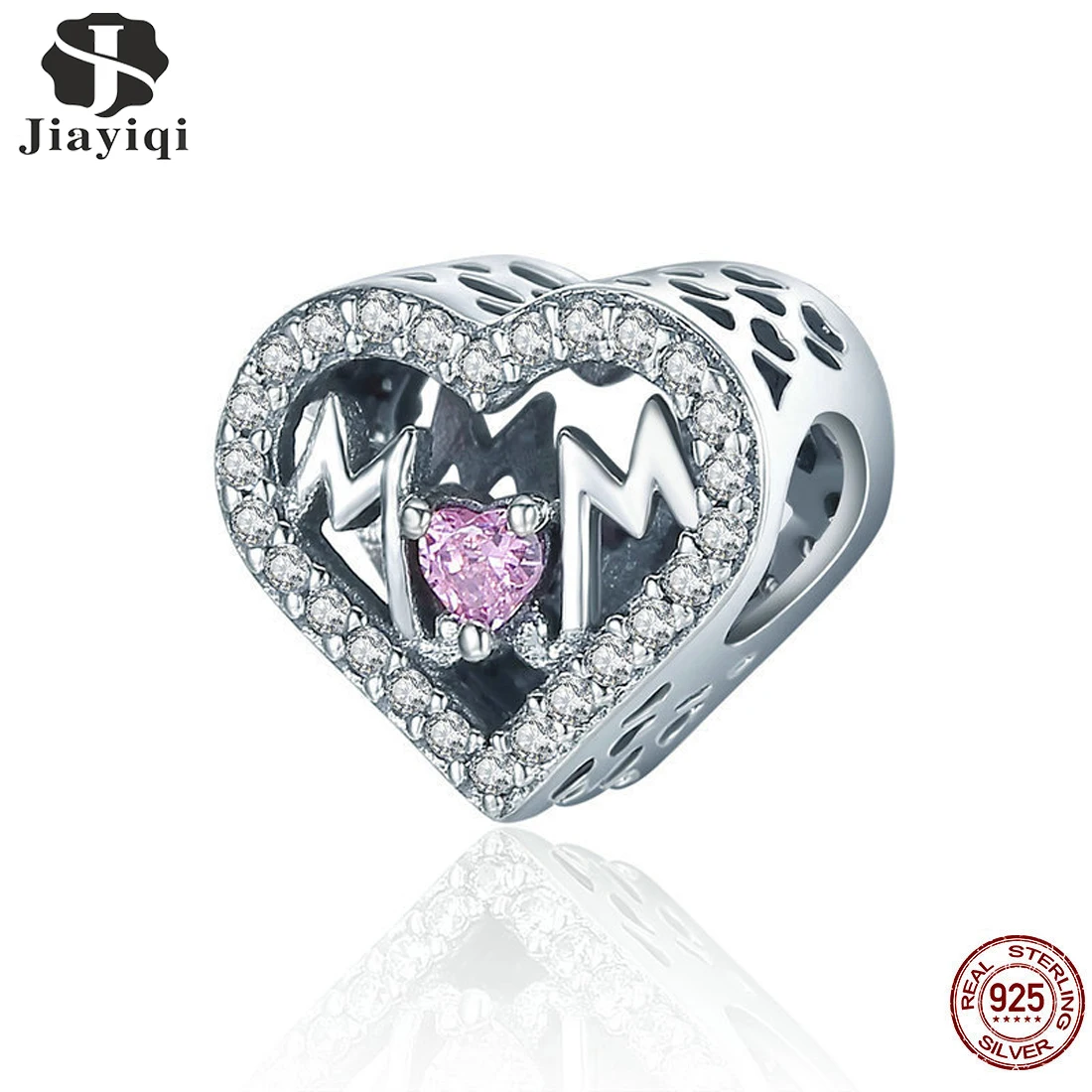 

Jiayiqi 925 Sterling Silver Pink Charming Hollow Out Heart Shape Beads Fit Original Pandora Charm Bracelet Jewelry Making 2019