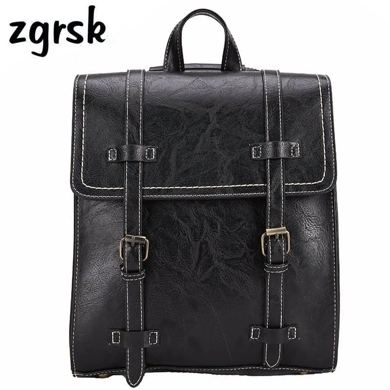 

Vintage pu Leather Backpacks Female Travel Shoulder Bag Mochila Women Backpack Preppy Rucksacks Backpack Bags For School