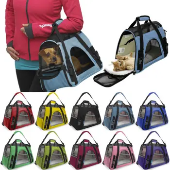 

Pet Carrier Soft Sided Small Cat / Dog Comfort Blue Bag Travel Approved Hot New Cat Dog Carriers Ventilate Handle Pet Carry Bag