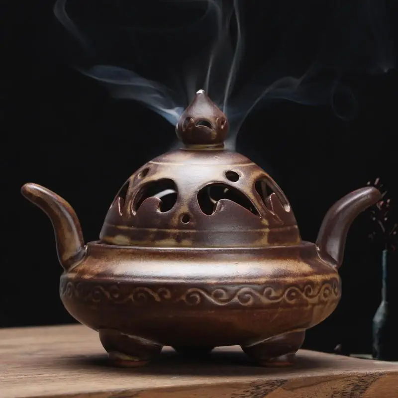 

Portable Porcelain Censer Stick Incense Holder Ceramic Incense Burners Aromatherapy Furnace Holder Use In Home Office Teahouse