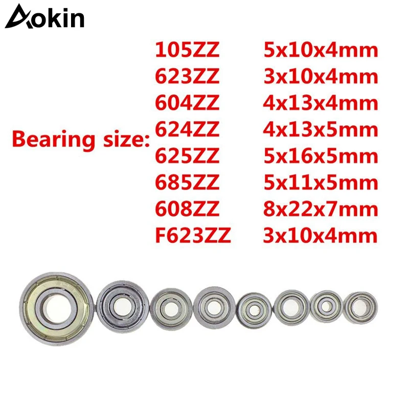

10pcs Ball Bearing Double Shielded Miniature High-carbon Steel Single Row 608ZZ 105ZZ 623ZZ 624ZZ 625ZZ 685ZZ F623ZZ 604ZZ New