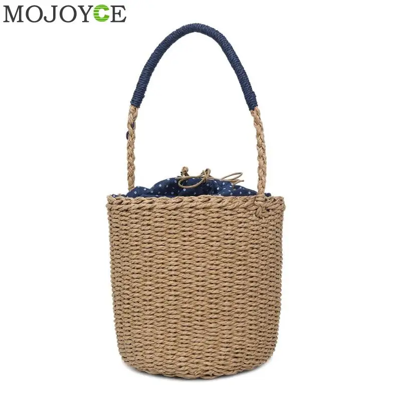 السيدات بلون عارضة الصيف الشاطئ القش النسيج الكتف دلو حقائب النساء اليدوية الأزياء بسيطة صغيرة الأعلى مقبض حقيبة السيدات بلون عارضة الصيف الشاطئ القش النسيج الكتف دلو حقائب النساء اليدوية الأزياء بسيطة صغيرة الأعلى مقبض حقيبة