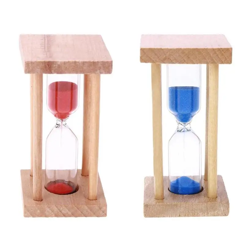 

5 Minutes Hourglass Sand Timer Kids Toy Gifts Teeth Brush Home Decor Ornaments Countdown Timing Wooden Sandglass Bright Colorful