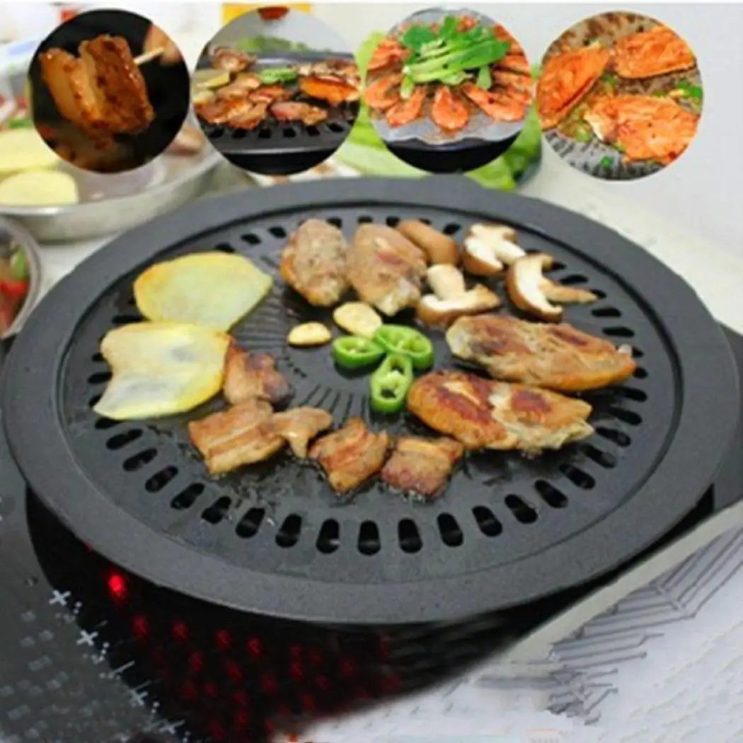New BBQ pan Style Non stick Smokeless Barbecue BBQ Pan Grill Stovetop Barbeque Plate cooking pan