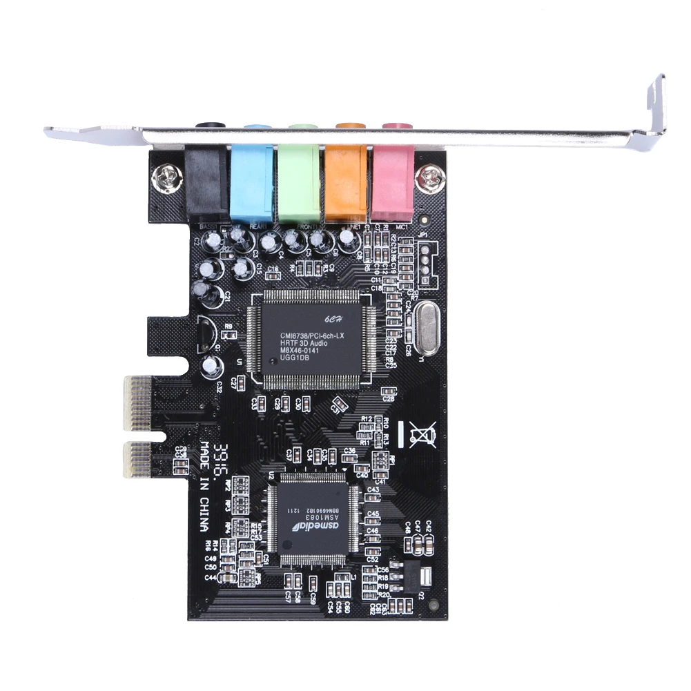 100% новый PCI Express x1 PCI-E 5 1 каналов CMI8738 чипсет аудио цифровая звуковая карта с