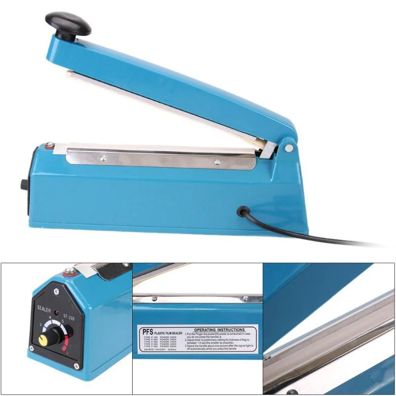 220V 300W 8 Inch Impulse Sealer Heat Sealing Machine Kitchen Food Sealer Vacuum Bag Sealer Bag Packing Tools Eu Plug