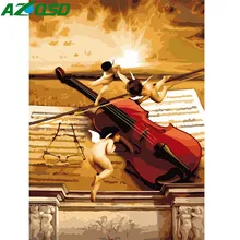 AZQSD Oil Painting Violin Painting By Numbers Music Modern Hand Painted Painting Paint Canvas Picture DIY Home Decoration K142