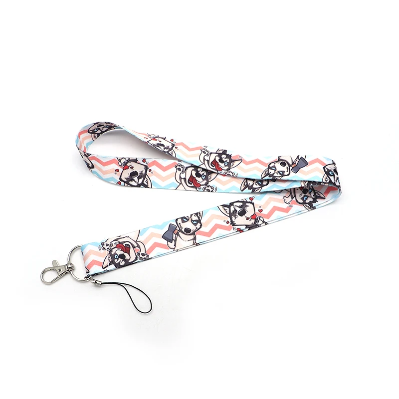 

Cartoon Husky Dog Ribbon Lanyard For Keychain ID Card Pass Mobile Phone Badge Holder Hang Rope Lariat Lanyard Key Holder SC4597