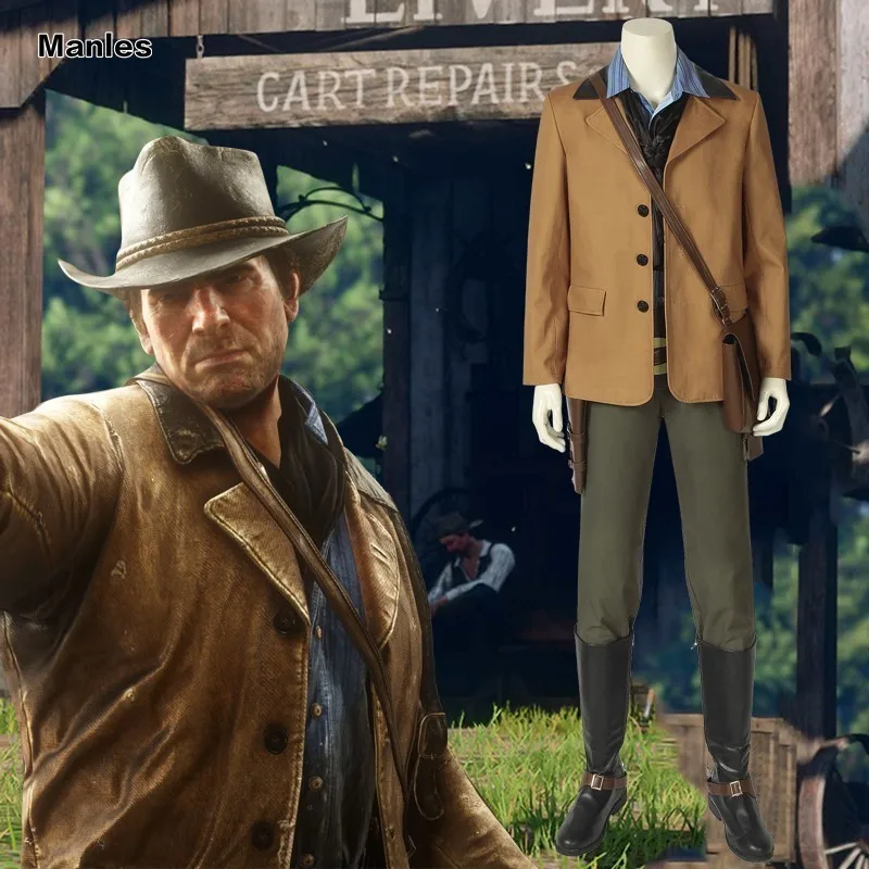 

Red Dead Redemption 2 Cosplay Authur Morgan Game American Western Costume Halloween Christmas Adult Men Custom Uniform Carnival