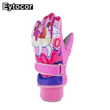EYTOCOR/Детские зимние лыжи катание на лыжах велосипедные штаны для девочек и мальчиков теплые водонепроницаемые ветроустойчивый сноуборд лыжные детские перчатки ручной работы