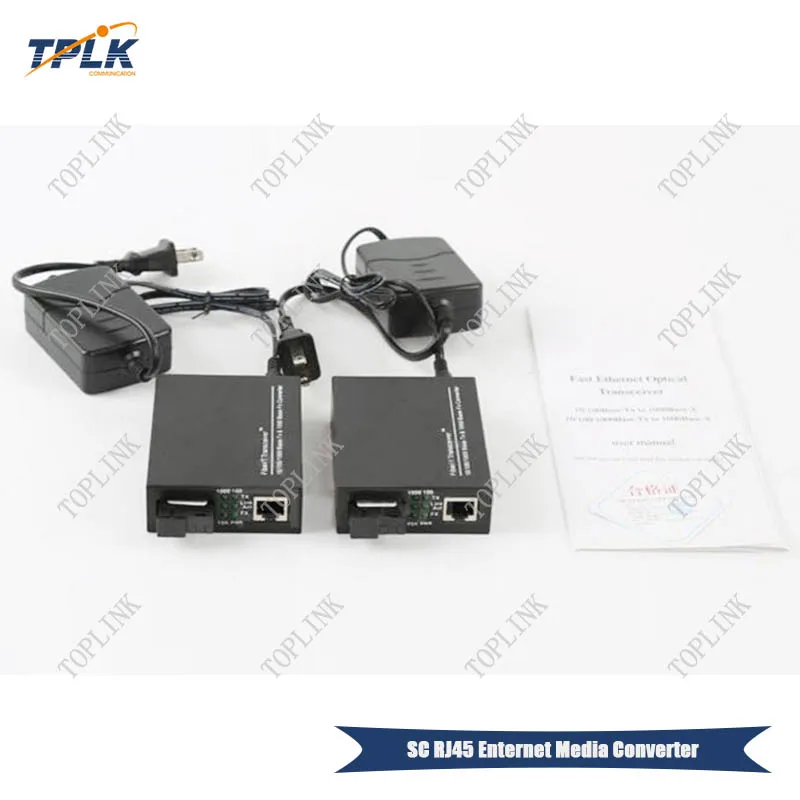 Одномодовый медиаконвертер RJ45 Ethernet Gigabit 1 порт 1310 нм/1550 нм порт|Оптоволоконное