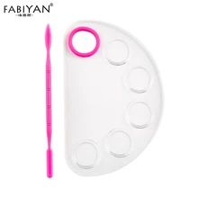 2 шт./компл. 5 отверстий палитра шпатель Пластик полукруг Гель-лак смешивание крема пигмент тональный крем живопись Nail Art Макияж набор инструментов для самостоятельного